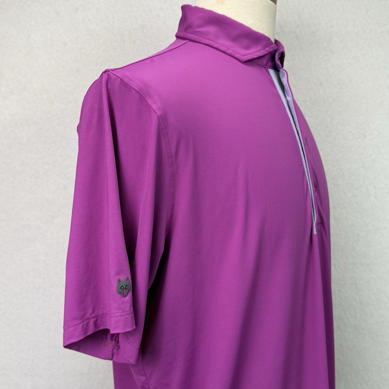 Greyson Solid Purple Performance Golf Polo Shirt … - image 11
