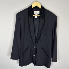 Vintage Longhorn Niver Western Blazer Women M USA Black Silver Concho Buttons