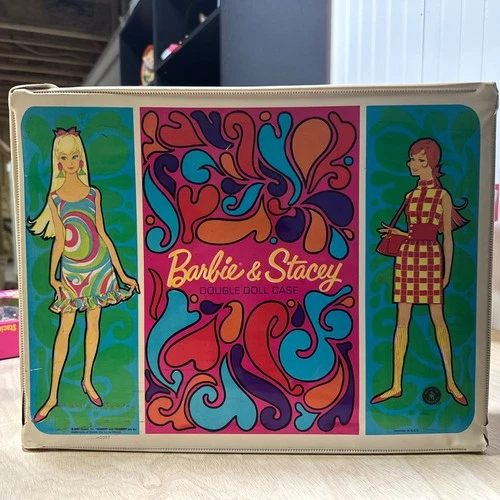 Vintage 1967 Mattel ~ Barbie & Stacey Double Doll Carrying Case ~ Mod Era