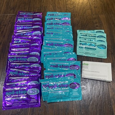 Epil-Stop Hair Remover Cucumber Melon Wipe Away Towelette Lot
