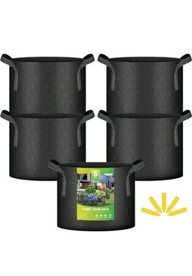 iPower 5-Pack 5 Gallon Thickened Grow Bags Nonwoven Fabric Pots