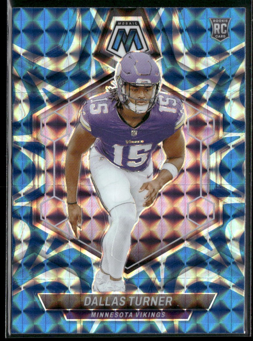 2024 Panini Mosaic #317 Dallas Turner Mosaic Reactive Blue