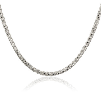 925 Sterling Silber 4 mm dicke Spiga Weizen Kette Halskette poliert