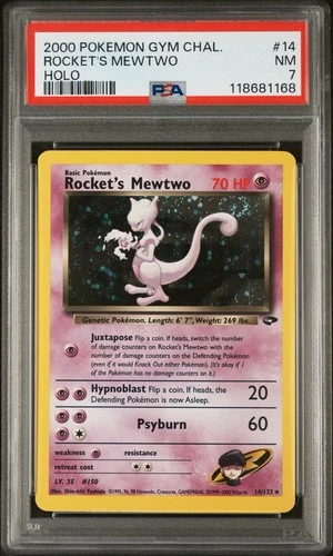 Pokémon Rockets Mewtwo Holo Gym Challenge PSA 7  NM Near Mint