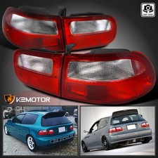 Redclear Fits 92-95 Honda Civic Hatchback 3dr Brake Lamp Tail Lights Leftright
