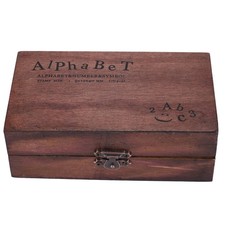 Rubber Stamp Alphabet Number Symbol Wooden Box Set Print Wood Letter 70PCS Q5J5
