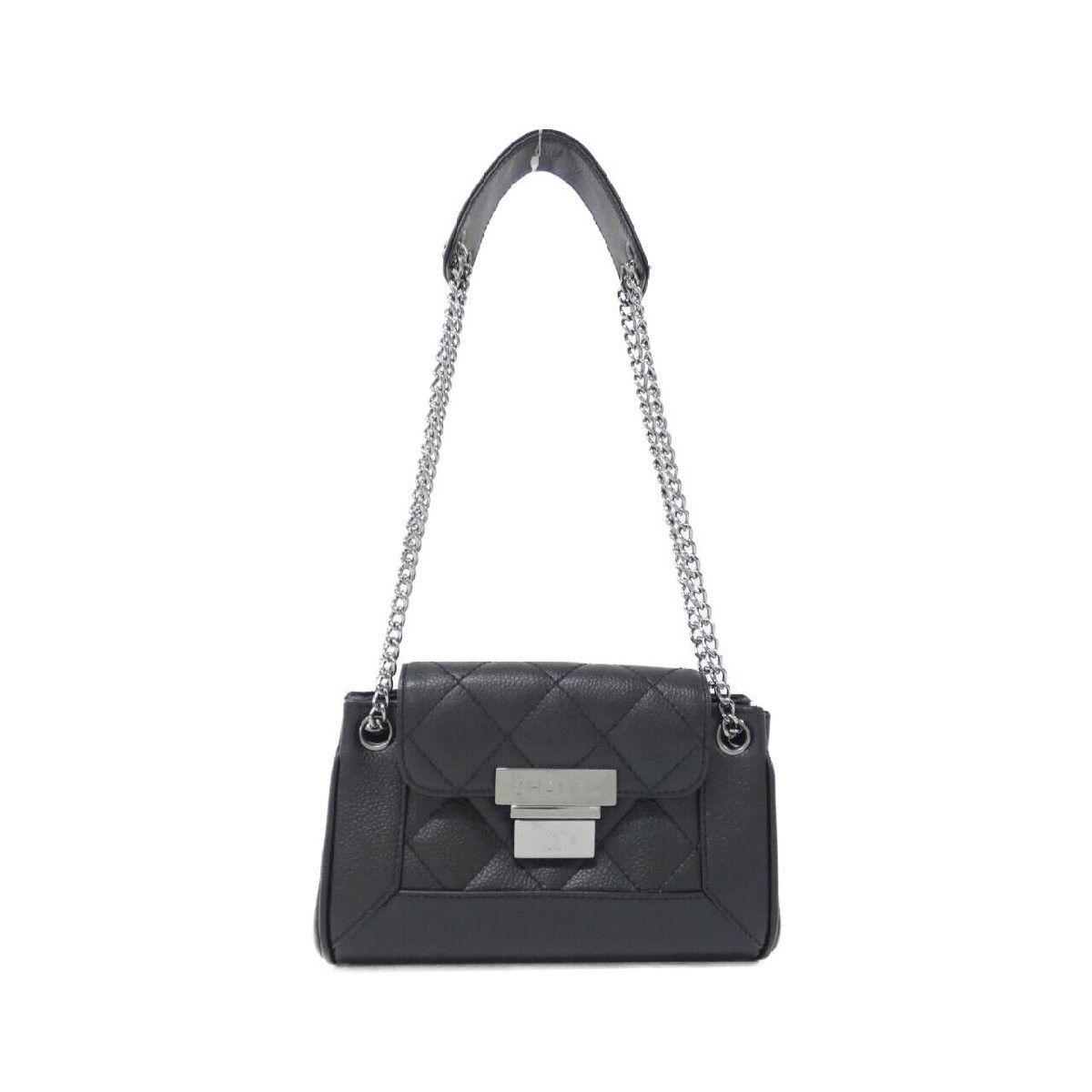 CHANEL Classic Quilted Shoulder Bag in Timeless Black Caviar Leather-image