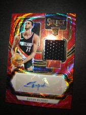 2023-24 Panini Select Rayan Rupert Red Wave Auto Jersey Rookie Card #RJ-RUP