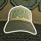 USA American Flag Hat Olive print mesh sides back adjustable baseball cap — photo 1