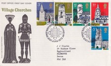 GB PO FDC: 1972 Village Churches + Canterbury SHS
