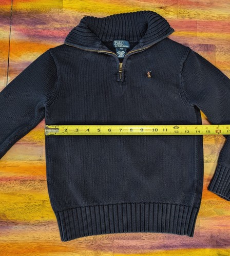 ⭐POLO RALPH LAUREN Boys SWEATER 100% Cotton 1/4 Zip Pullover Long Sleeve Knit S - Picture 6 of 7