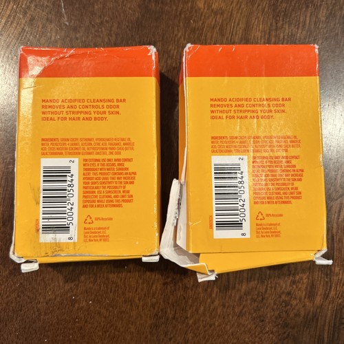 Mando Certified Cleansing Bar Bourbon Leather 5 oz Lot of 2 - Picture 2 of 2
