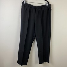 Alfred Dunner Pull On Pants Size 18W Solid Black Straight Leg Stretch