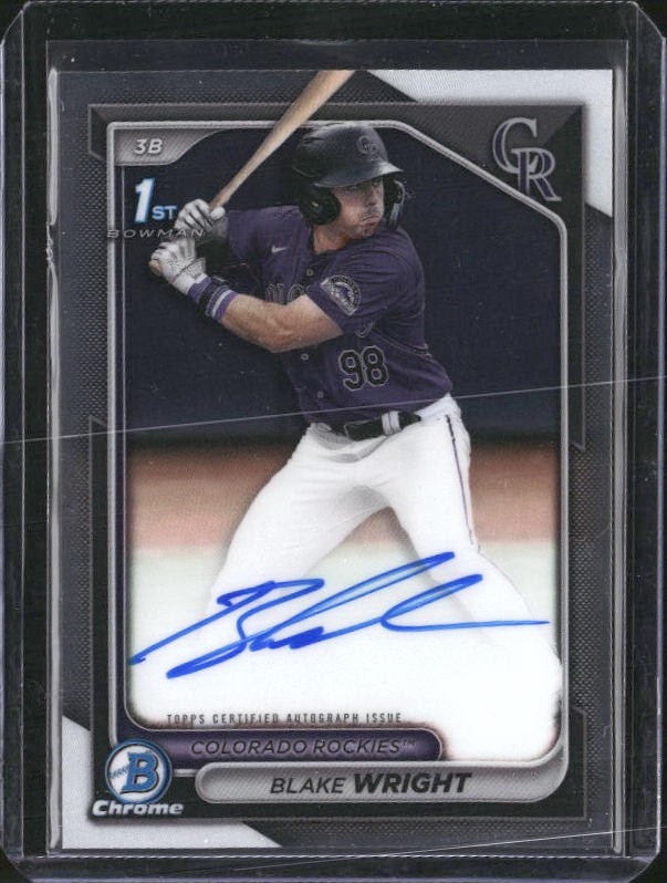 2024 Bowman Draft #CPA-BW Blake Wright Chrome Prospect Autographs