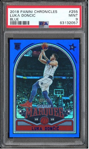 2018 Panini Chronicles Luka Doncic 89/99 Rookie Card RC Marquee Blue PSA 9 Mint