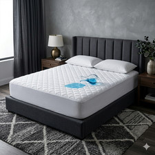Waterproof Queen Mattress Pad Protector, Quilted Cover, Fits Up to 21" Deep