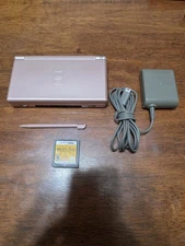 Nintendo DS Lite Console w/Charger, Stylus & Game - Rose Gold TESTED - FAST SHIP