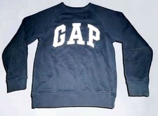 GAP KIDS BLUE PULL OVER HOODIE SIZE XL OR 12, UNISEX BIG LOGO