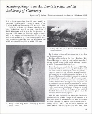 SOMETHING NASTY IN THE AIR: LAMBETH POTTERS AND THE ARCHBISHOP OF CANTERBURY. AN