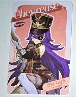 Limited Korea Chevreuse cafe in seoul  photocard Genshin Impact Exclusive