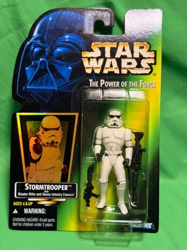 STAR WARS - STORMTROOPER - POTF2 Green Card Holo Hasbro Kenner