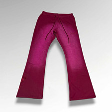Civil Regime Burgundy Flared Embroidered Sweatpants