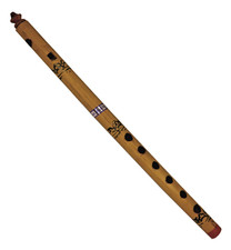 Flauto bambù fatto a mano Bansuri 14" strumento musicale tradizionale indiano fiato