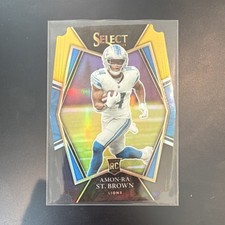 2021 Panini Select Amon-Ra St. Brown Rookie Prizm Premier Level #173 Lions