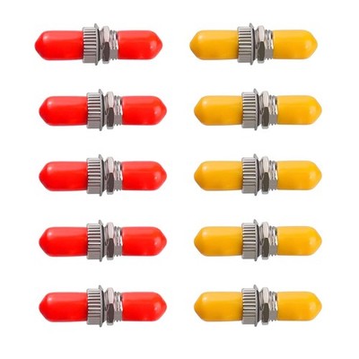 10 PCS ST To ST Fiber Optical Coupler Optic Cable Barrel Connector Bulkhead