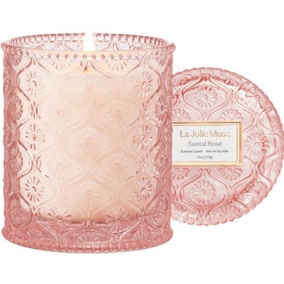 Duftkerze im Glas Rose Sandelholz 170g, Brenndauer 55h, Geschenk für Damen