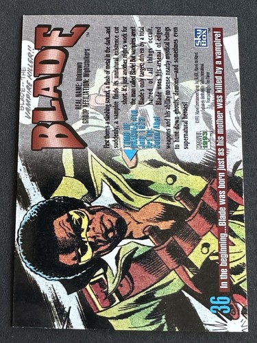 Blade Card No. 36 - Marvel Masterpieces 1993 NM+ (Buy 3 for Free Ship!) - Picture 2 of 3