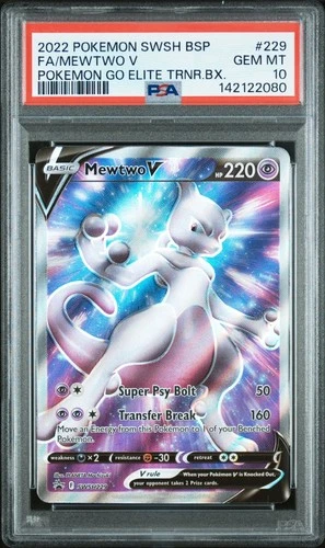 PSA 10 MEWTWO V SWSH229 BLACK STAR PROMO FULL ART POKEMON GO ETB 😍