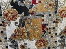 Multicolor Floral embossed Brocade Fabric By the Yard 46" Wide