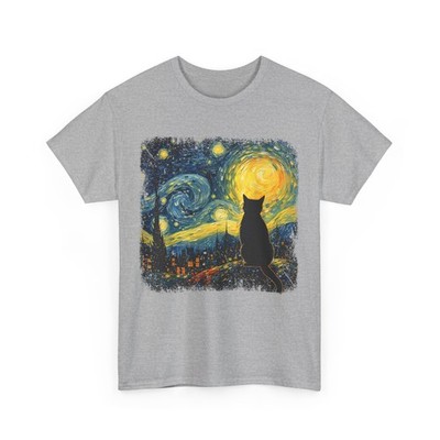 Cat Starry Night Van Gogh Cat For Cat Lover Cat Mom Cat Dad T-Shirt