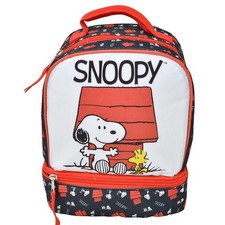 Lunch Bag - Peanuts Snoopy Woodstock Dual Compartment Insulated Tote Case NEW