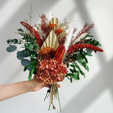 Natural Dried Flower Bouquet  Dried Pampas Grass  Eucalyptus Decor Mix Pres...