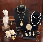 Beautiful Antique Vintage Costume Jewelry Lot Pearls Rhinestones