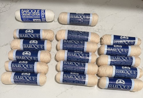 Lot of 16 Baroque Crochet 100% COTTON ECRU + 1 White. NOS