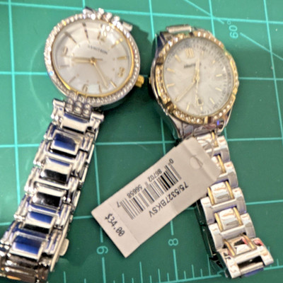 Armitron Silver tone Women's Analog Wristwatch Metal Band Dress stone parts watc