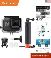 GoPro Hero 2018/7/6/5 Underwater Case with Floating Grip  Anti-Fog Lens Filter