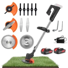 Wireless Cordless Grass String Trimmer Lawn Edger Weed Wacker Cutter + 2 Battery