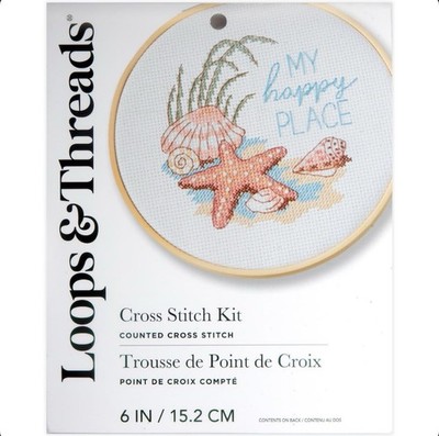 Happy Place Counted Cross Stitch Kit by Loops & Threads 