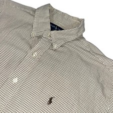 Ralph Lauren Blake Mens Short Sleeve Button Down Shirt Size XL Checkered Cotton
