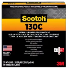 3M SCOTCH 130C LINERLESS RUBBER SPLICING TAPE 3/4 IN x 30 FT X .030