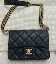 CHANEL 24C Quilted Rectangular Small Flap Caviar Black BRAND NEW with tag