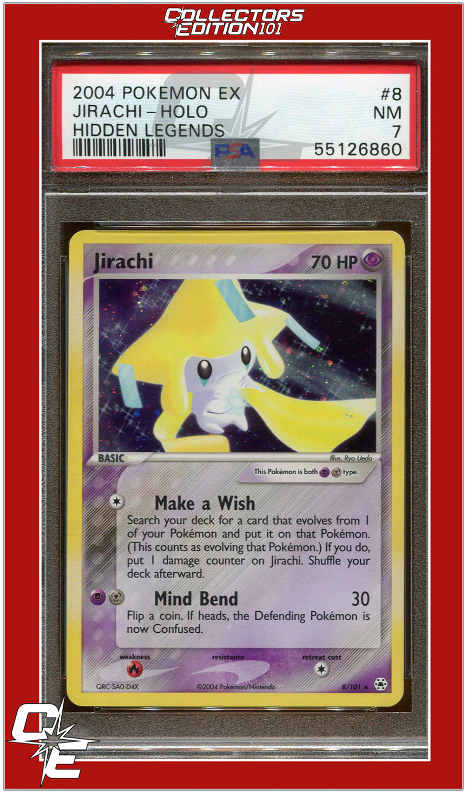 EX Hidden Legends 8 Jirachi Holo PSA 7