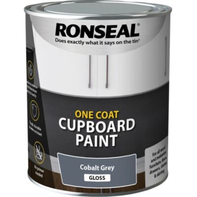 Ronseal Einschicht-Schrankfarbe auf Wasserbasis - 750 ml - Kobaltgrau - glänzend