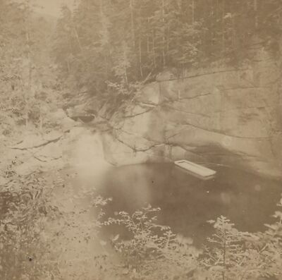 Pool & Professor's Raft near Flume Franconia Notch NH Stereoview c1870