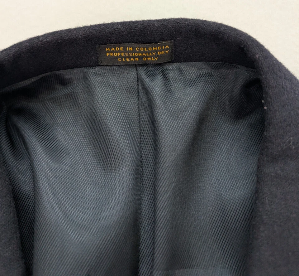 Chaqueta Blazer Abrigo Deportivo Oscar de la Renta Para Hombre Talla 43L Mezcla Lana Cachemira Azul Foto 3 de 4