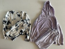 SPLENDID Girls Size 8 Sweatsuit Set, Tie Die And Purple Wide Leg, Lot Of 4
